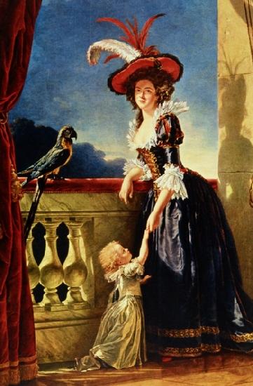  Portrait of Louise Elisabeth of France with her son